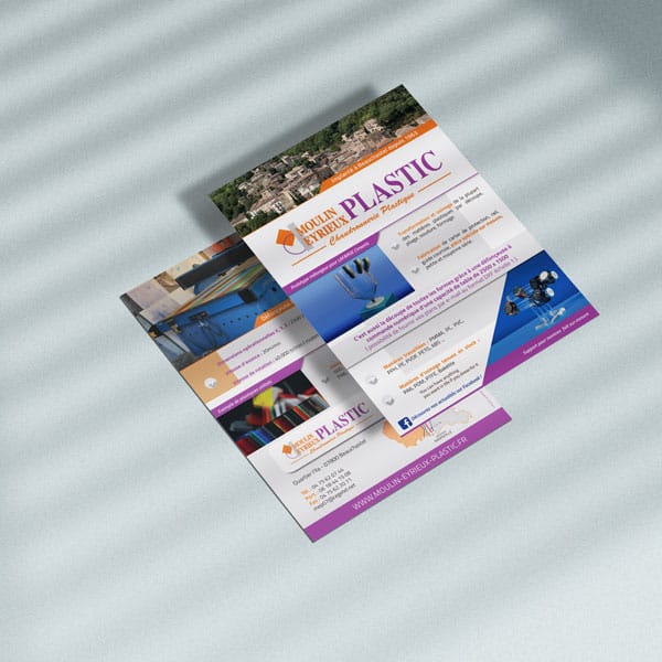 flyer ou plaquette commerciale faite par ungraphiste freelance pour une entreprise en ardèche